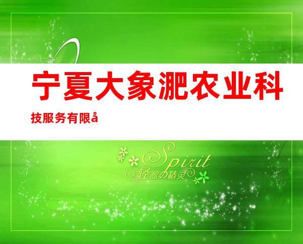宁夏大象淝农业科技服务有限公司